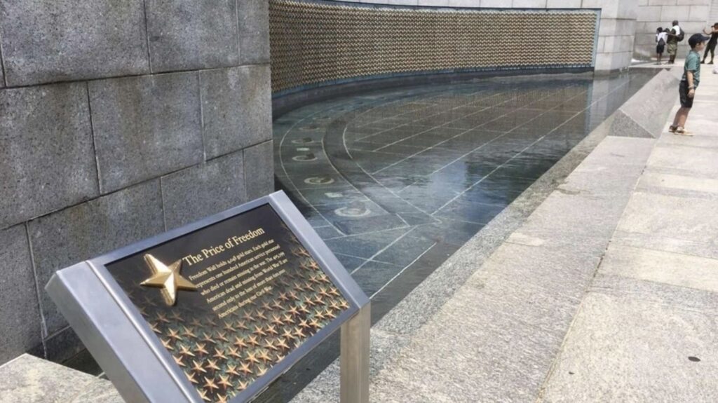 Gold Stars at World War 2 memorial in Washington