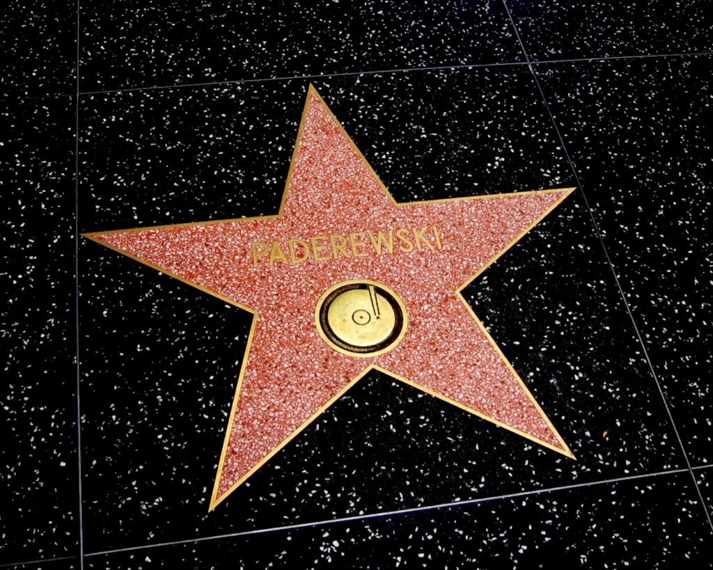 Paderewsky's star on the Walk of Fame