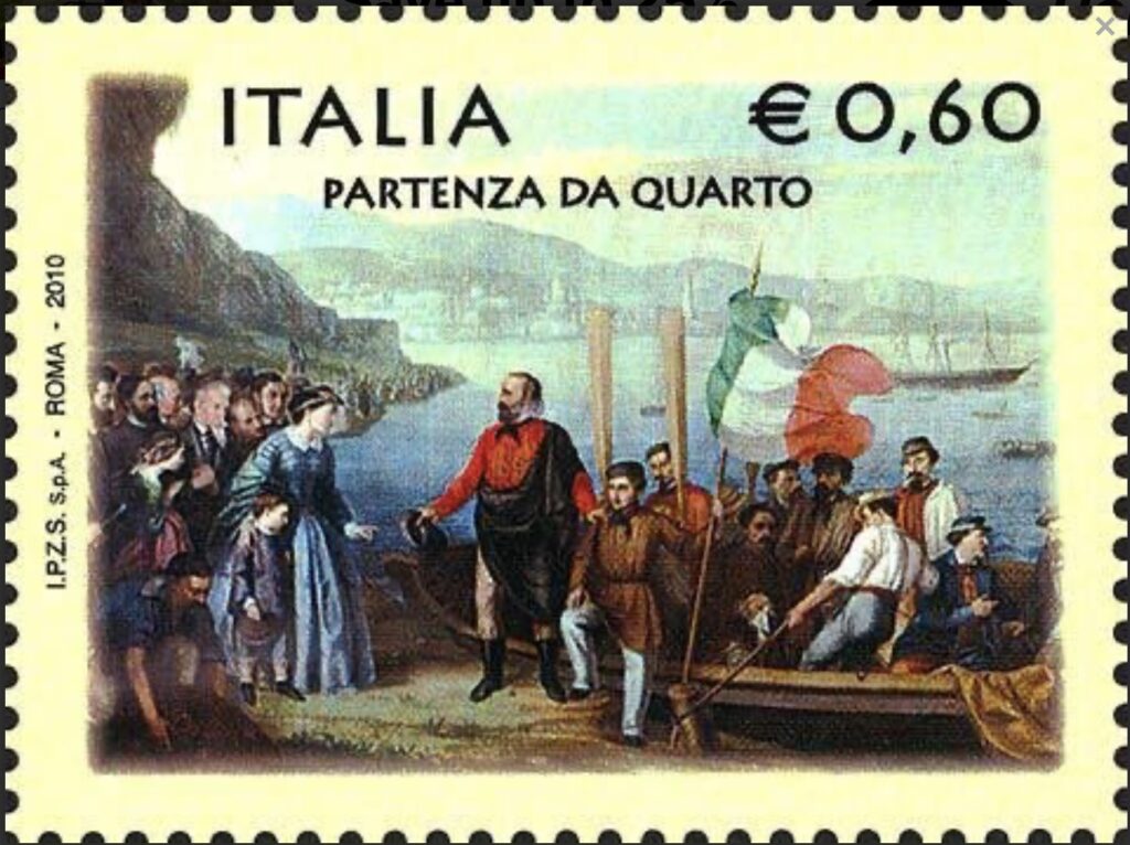 Garibaldi leaving Italy, bound for Sicily