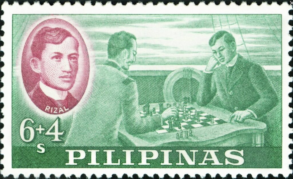 Rizal playing chess