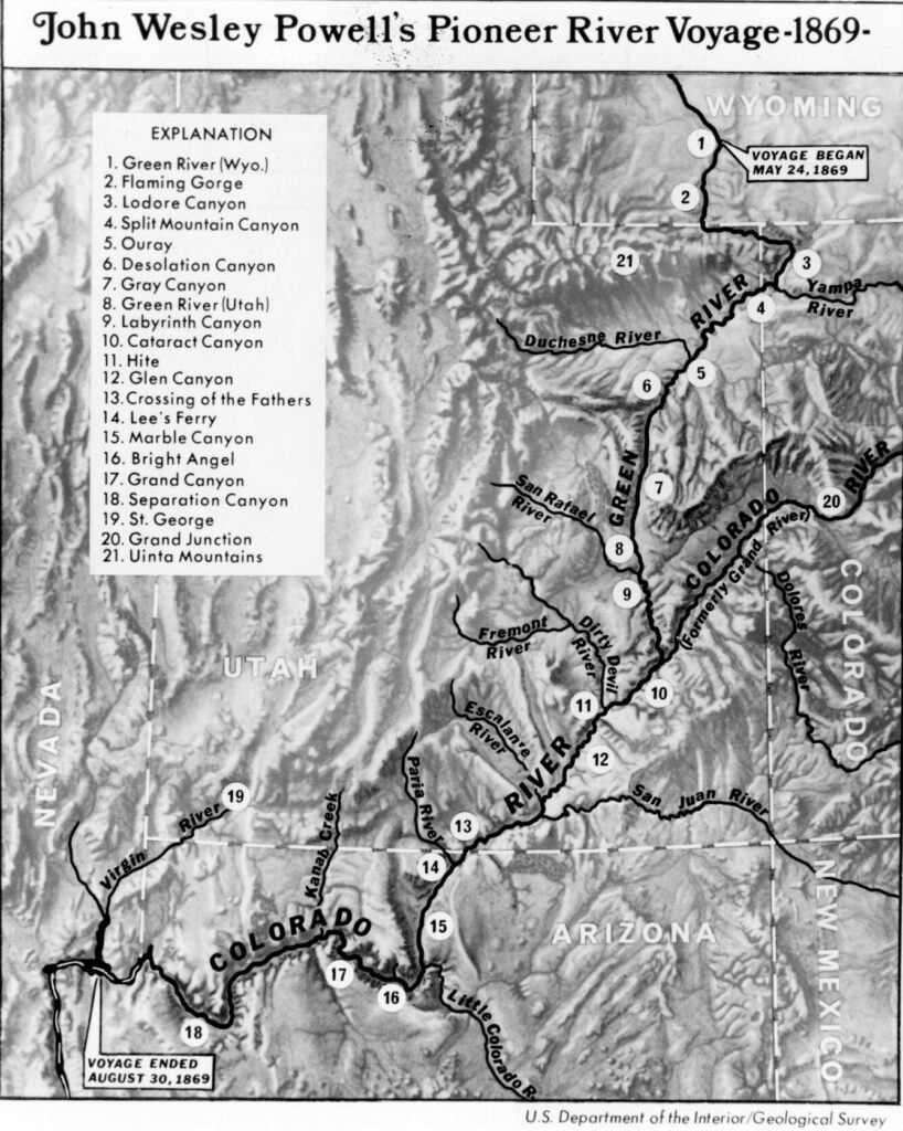 Map of the Powell expedition