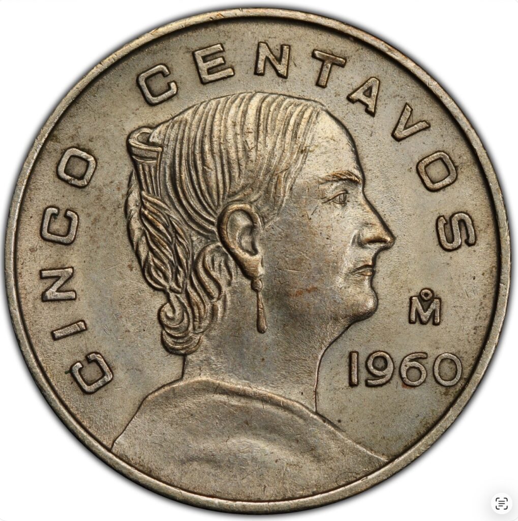Josefa Ortiz de Dominguez on 5-centavo coin
