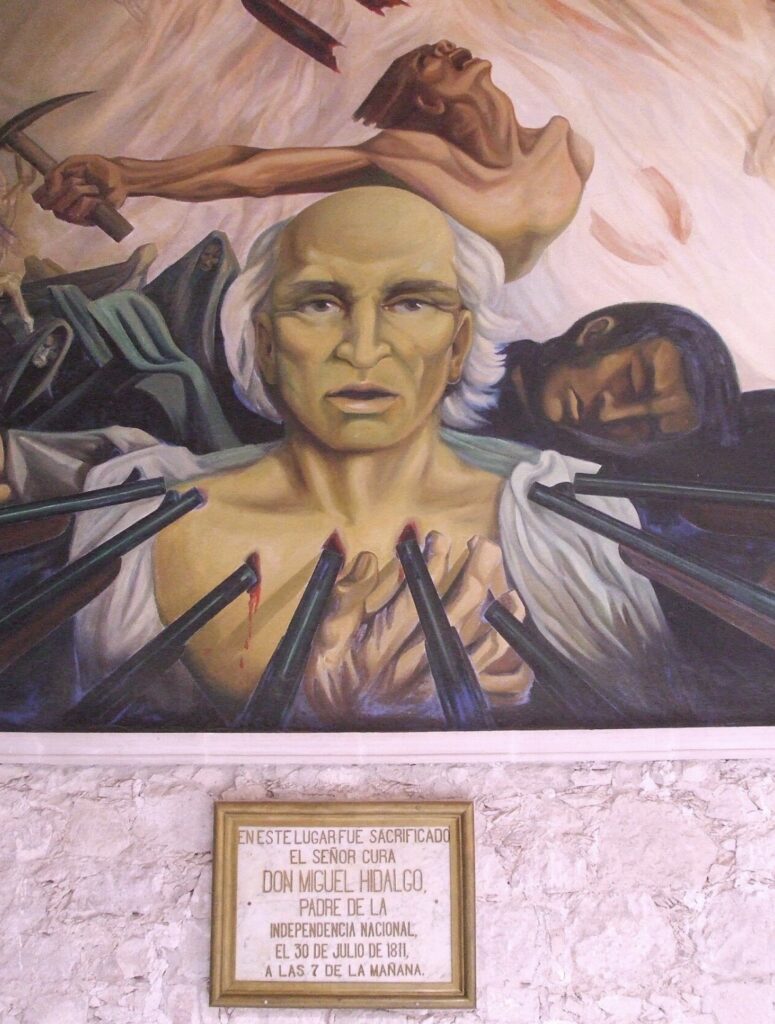 Mural about Hidalgo's execution