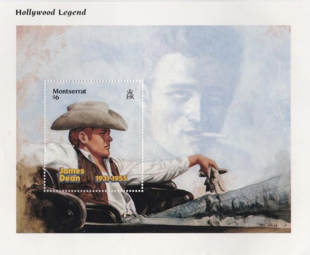 James Dean stamp from Montserrat in 1996