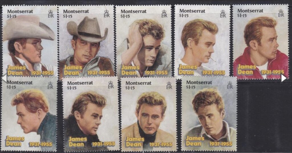 James Dean stamps from Montserrat