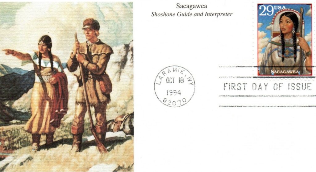 first day cover for Sacagawea stamp